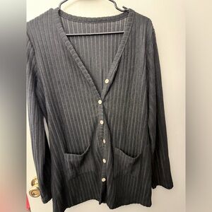 Classic Black Ribbed Women's Sweater